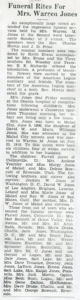 Jones Mrs Warren M (A)