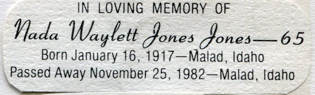 Jones Nada Waylett Jones (25 Nov 1982 B)