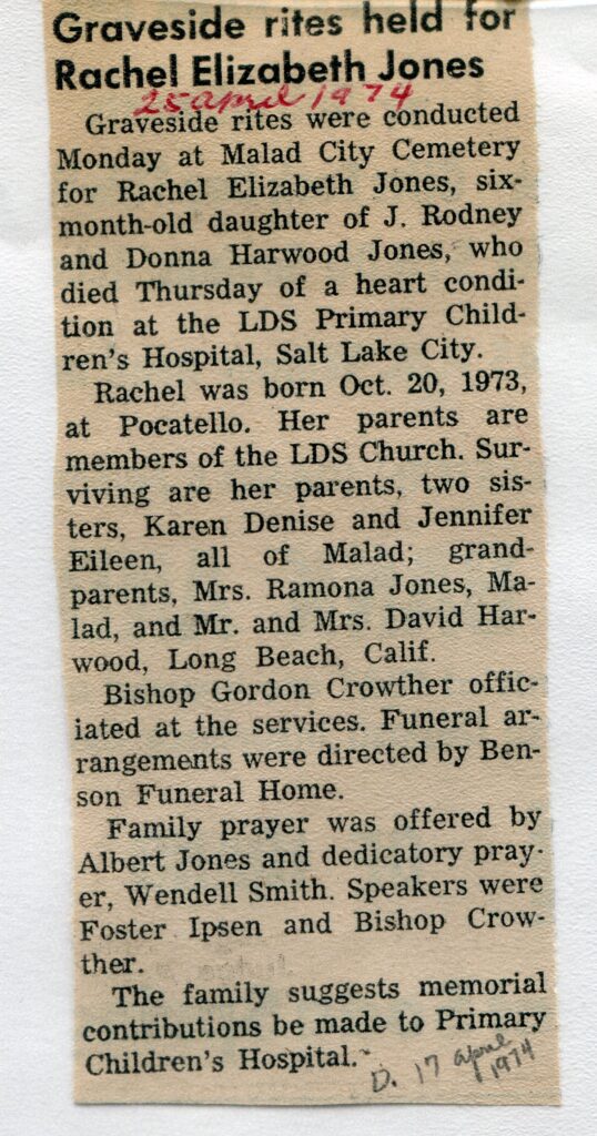 Jones Rachel Elizabeth (20 Oct 1973)