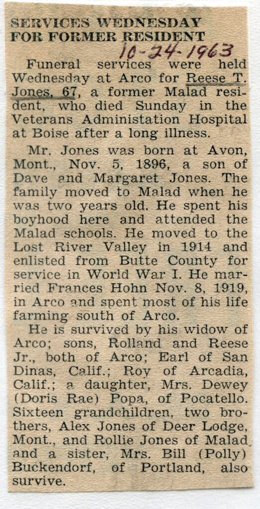 Jones Reese T (24 Oct 1963)