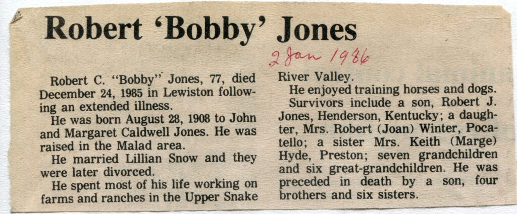 Jones Robert C (Bobby) (24 Dec 1985)