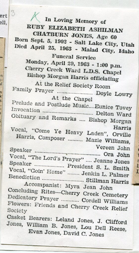 Jones Ruby Elizabeth Ashilman Chatburn (25 April 1963 C)