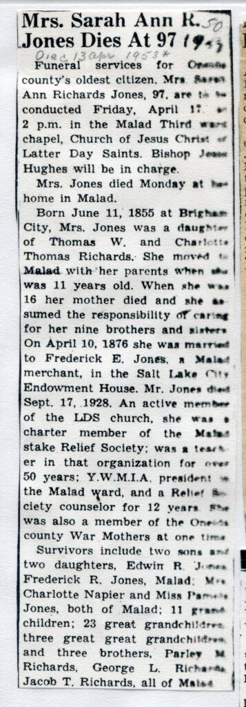 Jones Sarah Ann Richards Jones (13 April 1953)