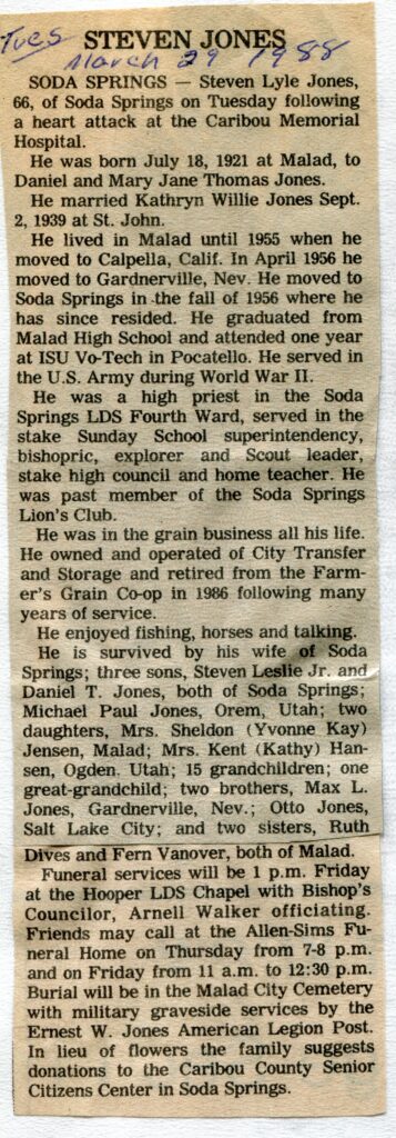 Jones Steven Lyle (29 March 1988)