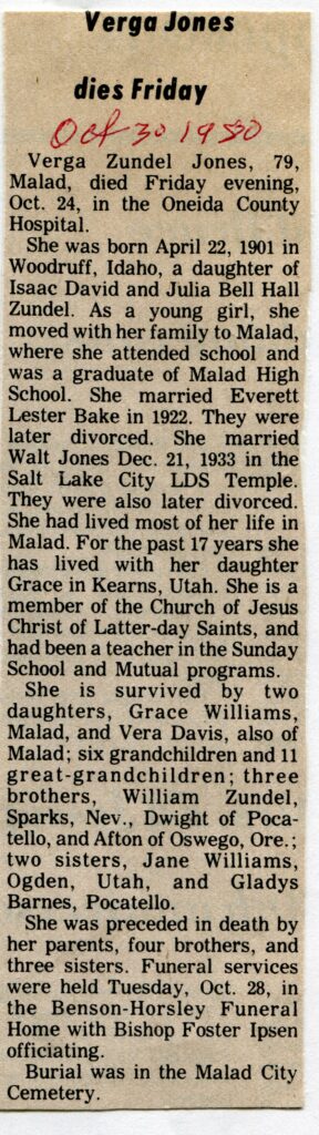 Jones Verga Zundel (24 Oct 1980