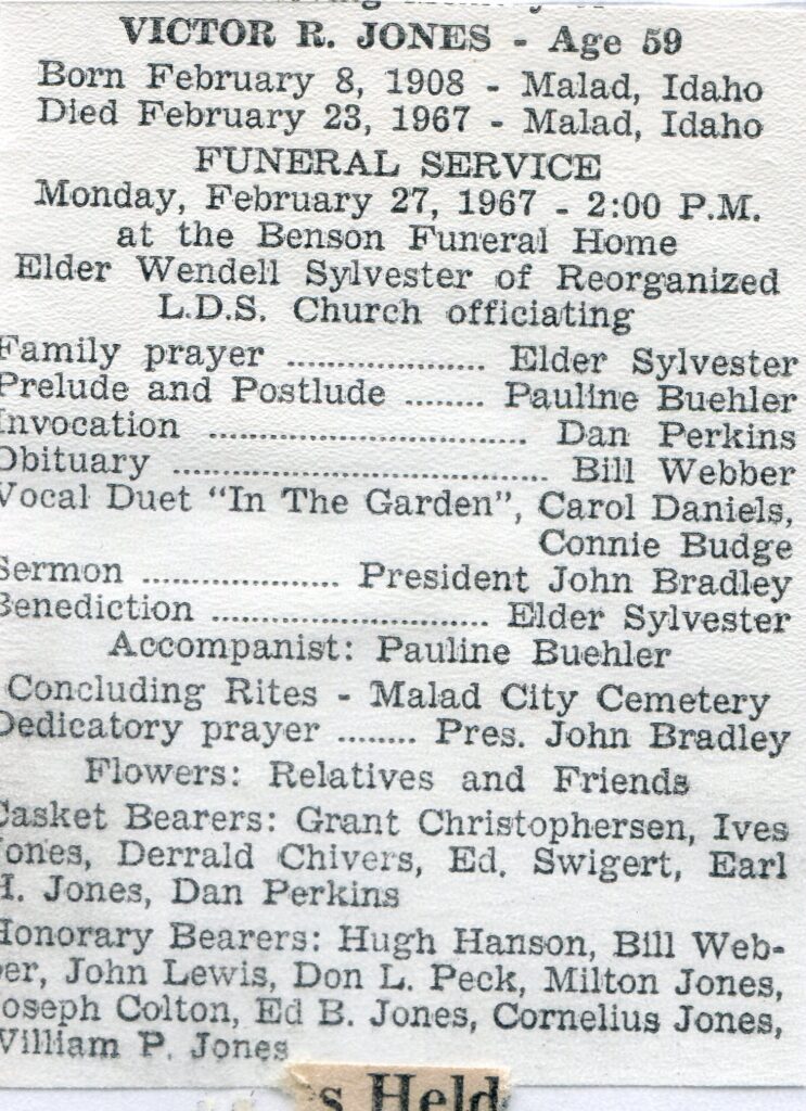 Jones Victor R (23 Feb 1967 C)