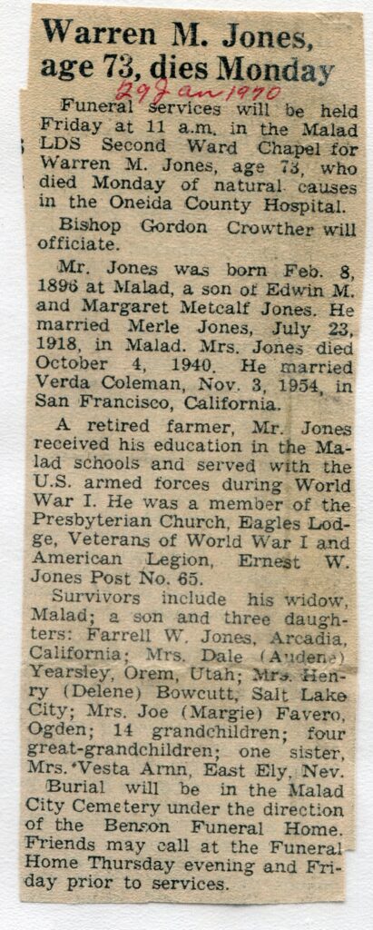 Jones Warren M (26 Jan 1970 A)