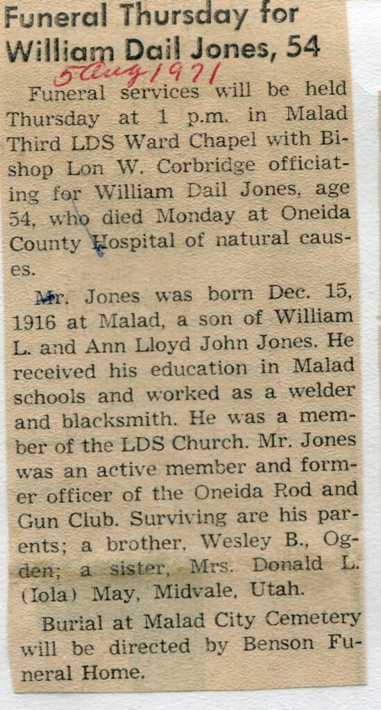 Jones William Dail (01 Aug 19710