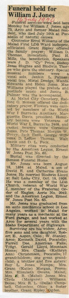 Jones William J (10 July 1970)