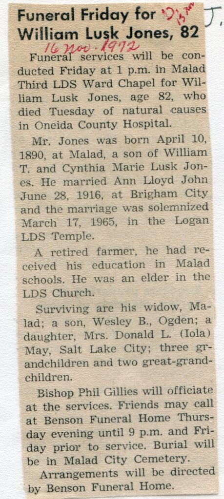 Jones William Lusk (14 Nov 1972)