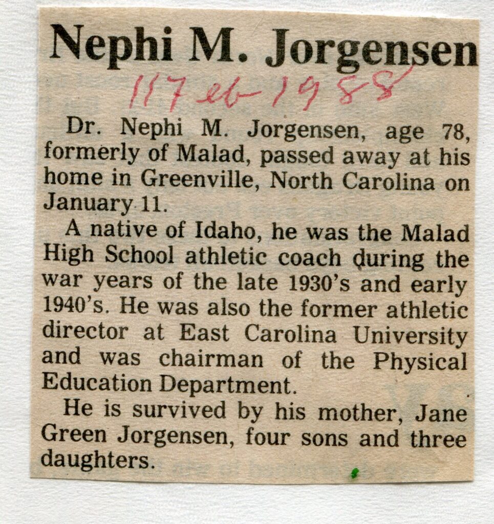 Jorgensen Dr Nephi M (11 Jan 1988)