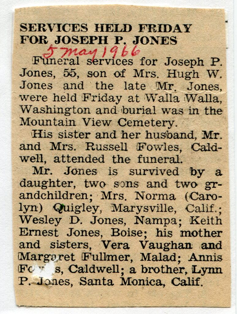 Joseph Palmer Jones (22 April 1966)