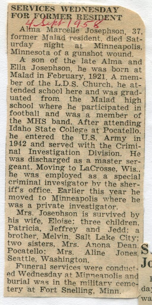 Josephson Alma Marcelle (30 Aug 1958)