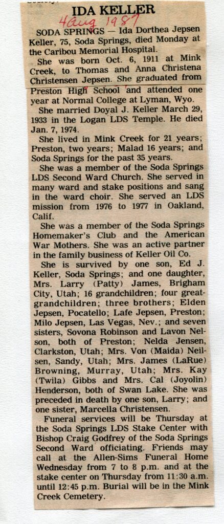 Keller, Ida Dorthea Jepsen (04 Aug 1987)