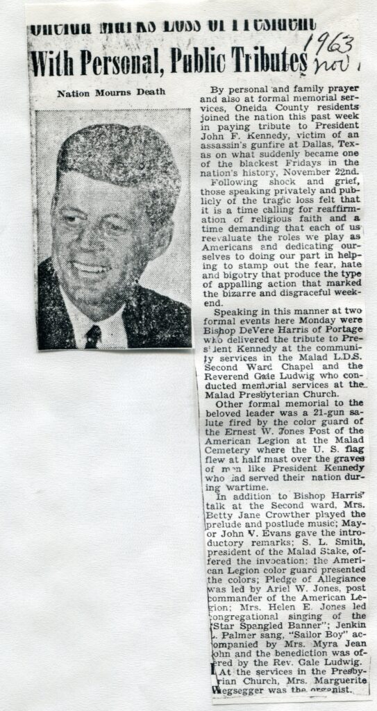 Kennedy, John F (22 Nov 1963)