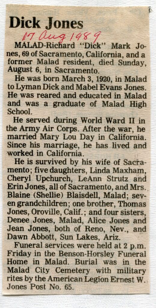 jones Richard (Dick) Mark (06 Aug 1989)