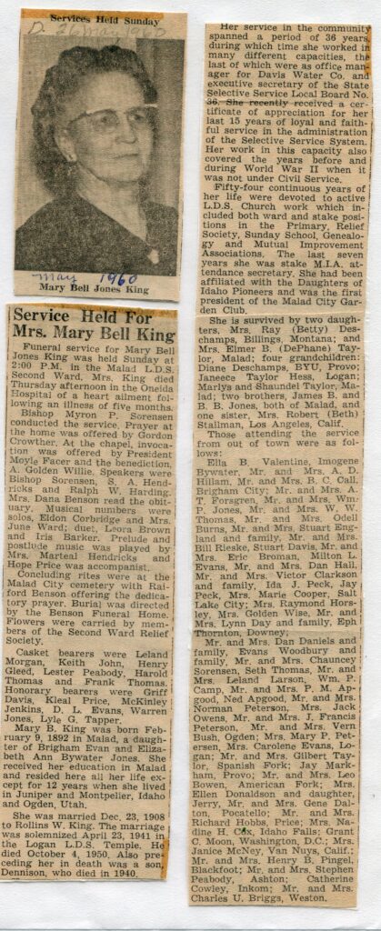 King, Mary Bell Jones (26 May 1960)