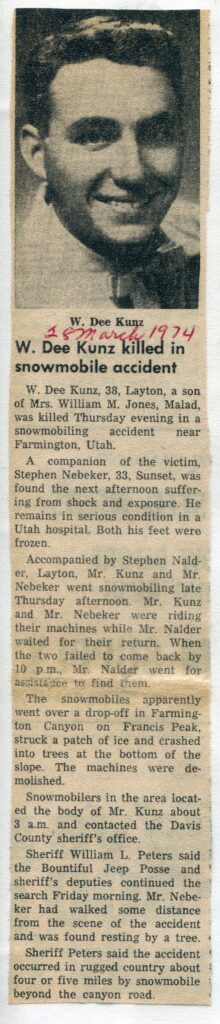 Kunz, W Dee (21 March 1974 A)