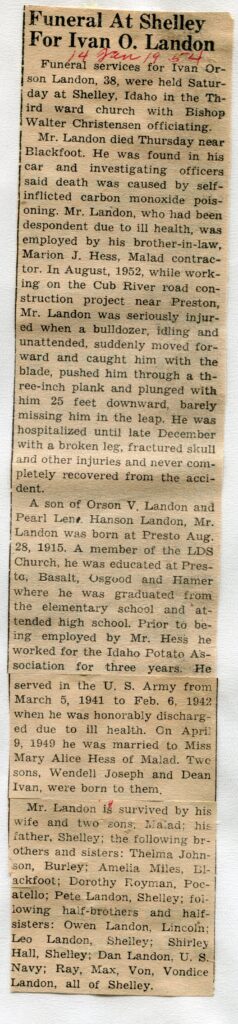 Landon, Ivan Orson (05 Jan 1954)