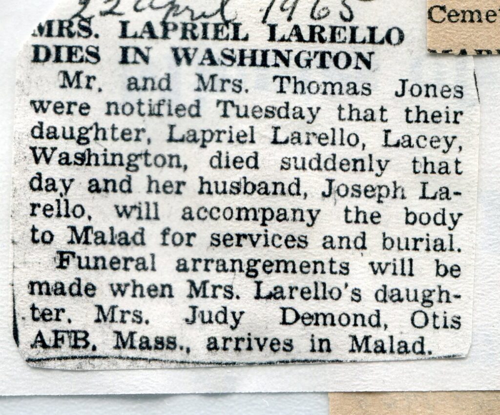 Larello, LaPriel Jones (22 April 1965)