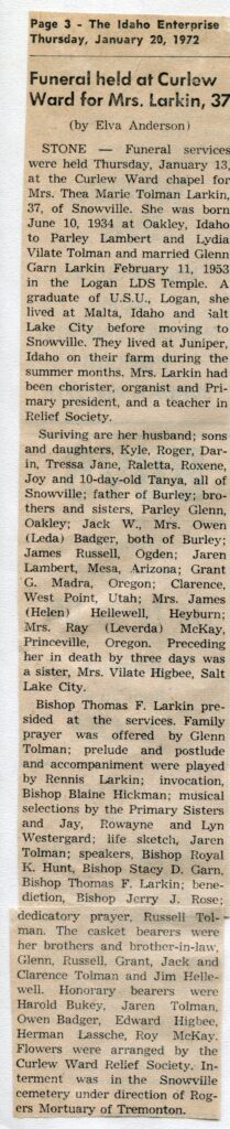 Larkin, Thea Marie Tolman (13 Jan 1972)