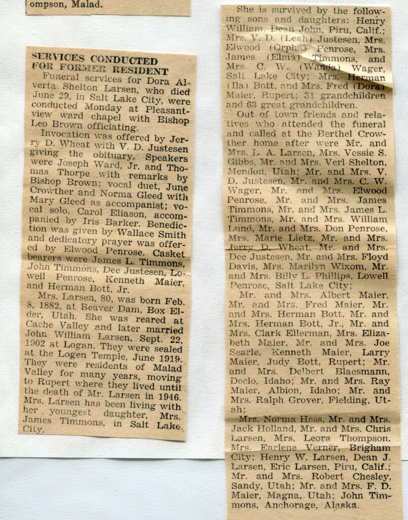 Larsen, Dora Averta Shelton (29 June 1962)