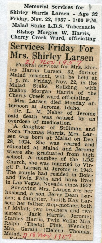 Larsen, Shirley Harris (18 Nov 1957)