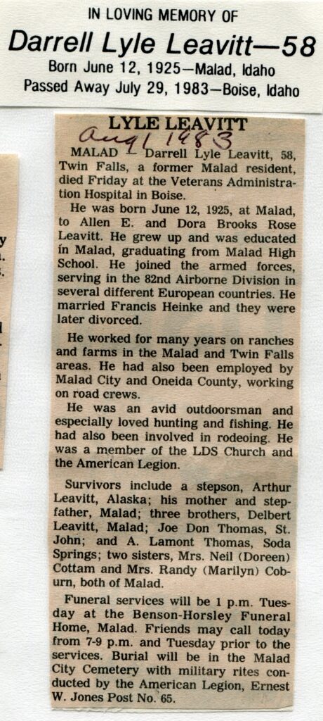 Leavitt, Darrell Lyle (29 July 1983)