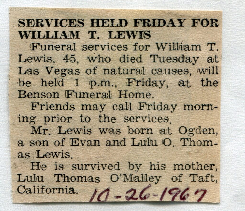 Lewis, William T (26 Oct 1967)