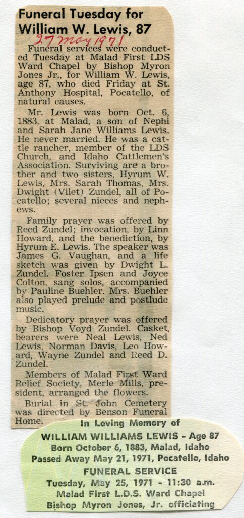 Lewis, William Williams (21 May 1971)