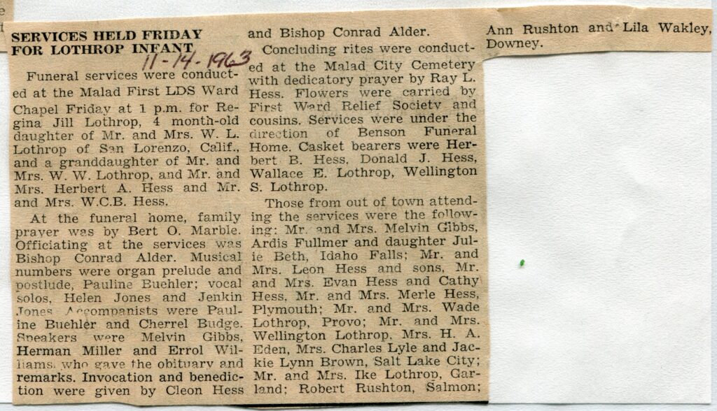 Lothrop, Regina Jill (14 Nov 1963)