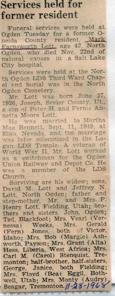 Lott, Mark Farnsworth (22 Nov 1968)