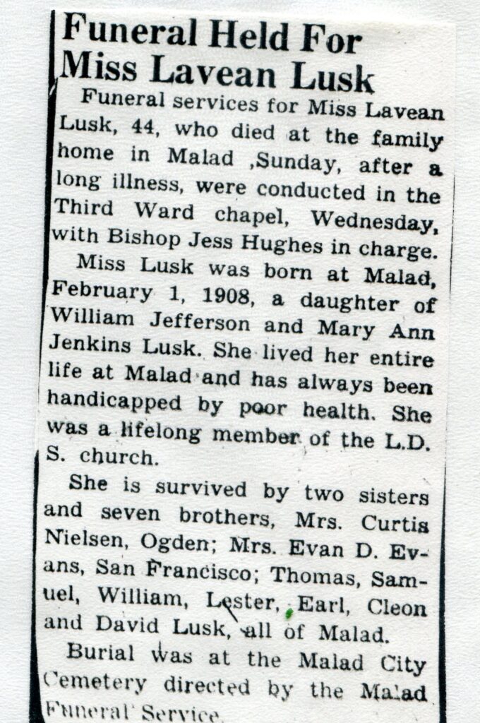 Lusk, Lavean (17 Aug 1952)
