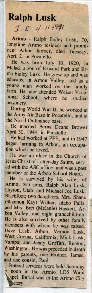 Lusk Ralph Bailey (02 April 1991)