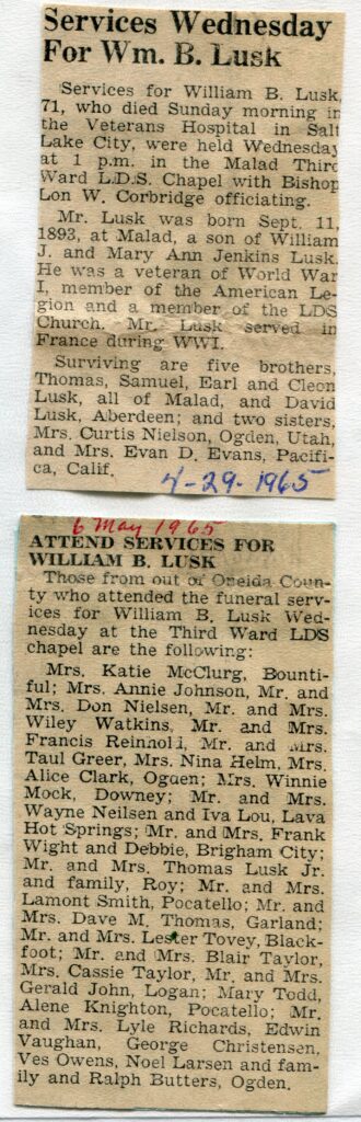 Lusk, William Boyd (25 April 1965)