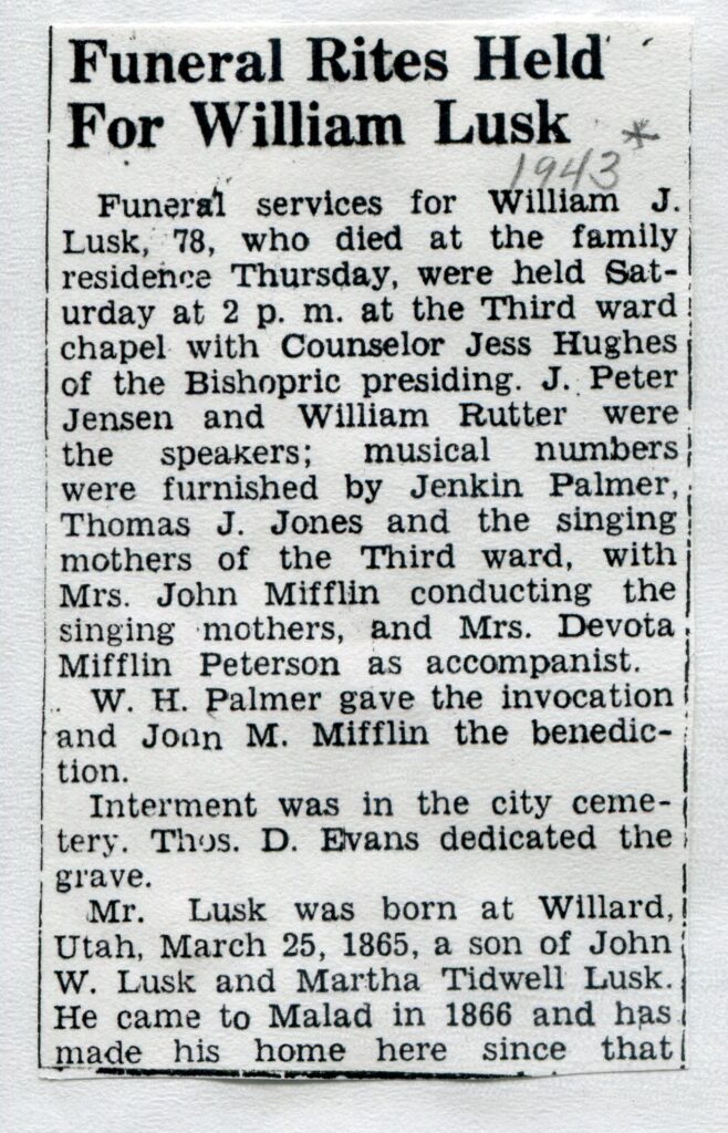Lusk, William J (24 Jun 1943)