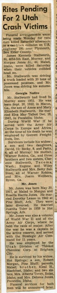 Stallworth James Kenneth (See Morgan H Jones Jr Obit)